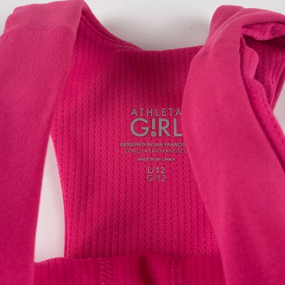 Athleta Girl Tulip Pink Long Distance Bra Large 12 - Picture 3 of 5